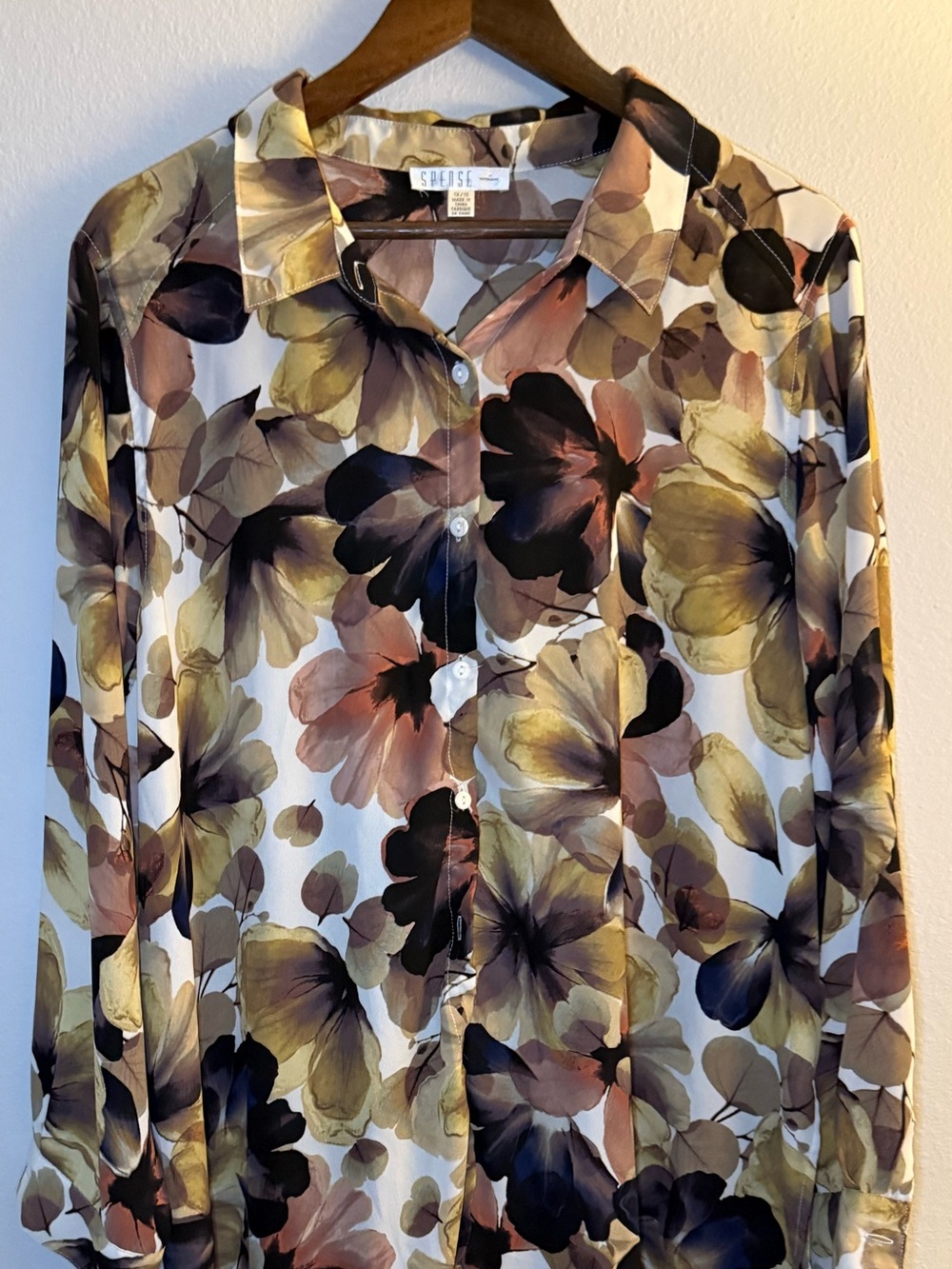 Spense Floral Blouse in Mustard, Black and Brown